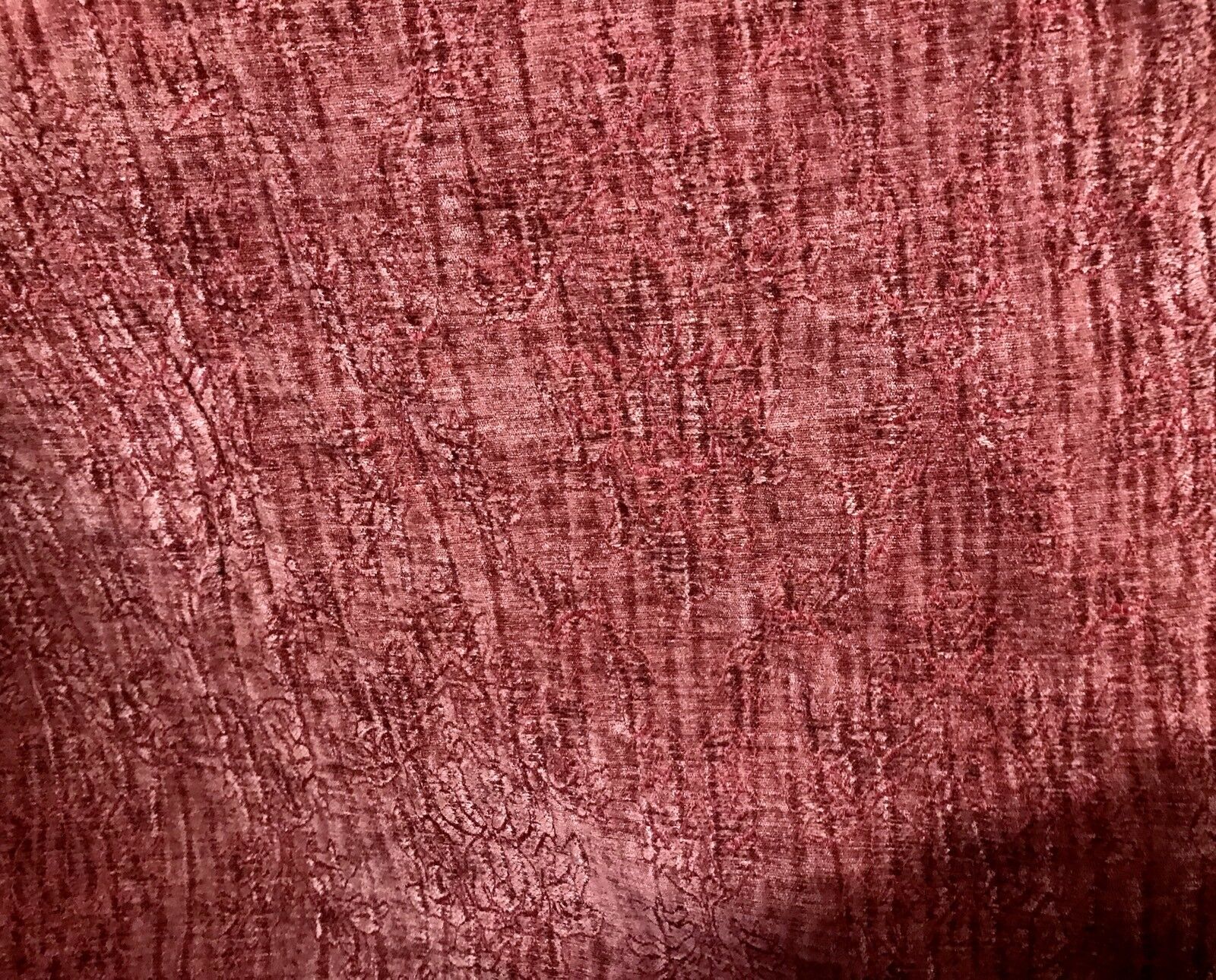 SWATCH Duke Santiago Designer Velvet Chenille Burnout Fabric - Antique