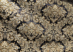 SWATCH 5” x 8” - Prince Liam Brocade Satin Jacquard Fabric- Black Gold- Upholstery Damask LLPBK0003 - Fancy Styles Fabric Pierre Frey Lee Jofa Brunschwig & Fils