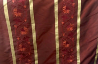 Duchess Jezebel Designer 100% Silk Taffeta Embroidery Floral Fabric Red and Gold BTY - Fancy Styles Fabric Pierre Frey Lee Jofa Brunschwig & Fils