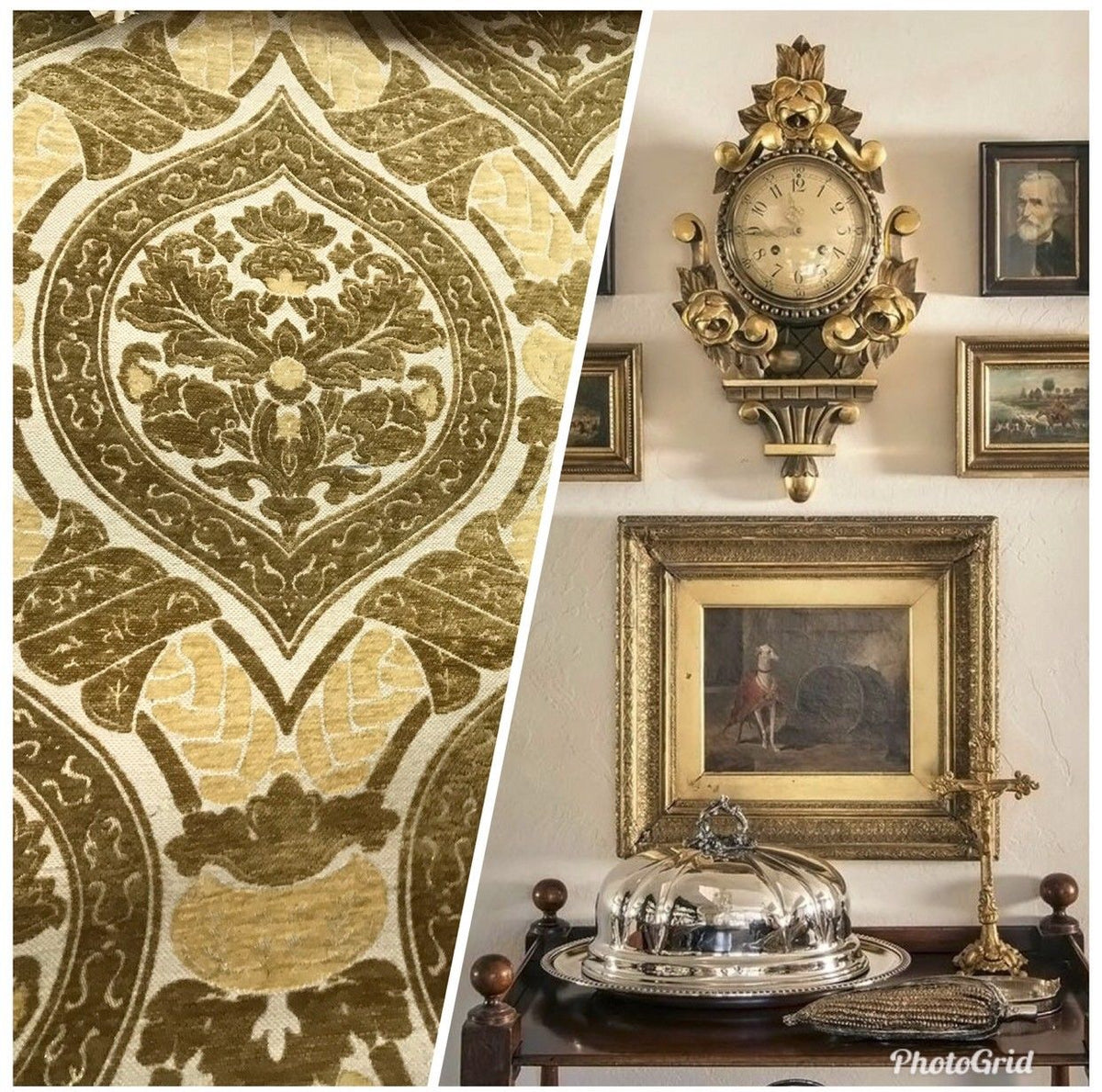 NEW Double Sided Burnout Chenille Velvet Fabric- Mustard Yellow- Upholstery - Fancy Styles Fabric Boutique