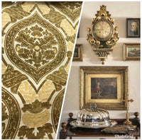 NEW Double Sided Burnout Chenille Velvet Fabric- Mustard Yellow- Upholstery - Fancy Styles Fabric Boutique