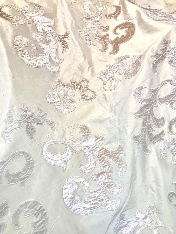 Novelty Made In Belgium Cut Out Velvet On 100% Silk Taffeta Fabric- Pink - Fancy Styles Fabric Pierre Frey Lee Jofa Brunschwig & Fils