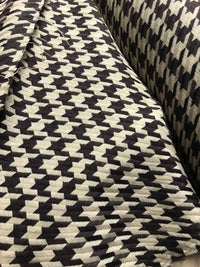 Sir Leo Novelty Designer Wool Oversized Pied de Coq Houndstooth Tweed Fabric - Brown - Fancy Styles Fabric Pierre Frey Lee Jofa Brunschwig & Fils