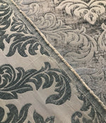 NEW Duke Albert Double Sided Burnout Chenille Velvet Fabric- Gray Upholstery Damask - Fancy Styles Fabric Pierre Frey Lee Jofa Brunschwig & Fils