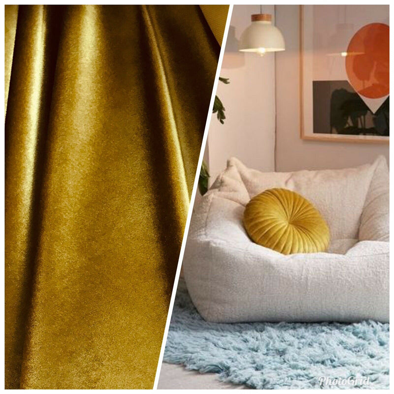 NEW Designer Velvet Upholstery And Drapery Fabric- Chartreuse Yellow Ochre - Fancy Styles Fabric Pierre Frey Lee Jofa Brunschwig & Fils