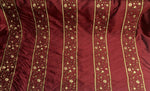 NEW! Lady Margot 100% Silk Dupioni Embroidered Floral Stripes Fabric- Dark Red - Fancy Styles Fabric Pierre Frey Lee Jofa Brunschwig & Fils