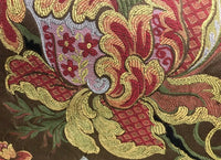NEW Designer Floral Brocade Damask Upholstery Fabric- Made In Belgium- Brown - Fancy Styles Fabric Pierre Frey Lee Jofa Brunschwig & Fils