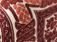 NEW SALE! Double Sided Burnout Chenille Velvet Fabric- Red Upholstery Damask - Fancy Styles Fabric Boutique
