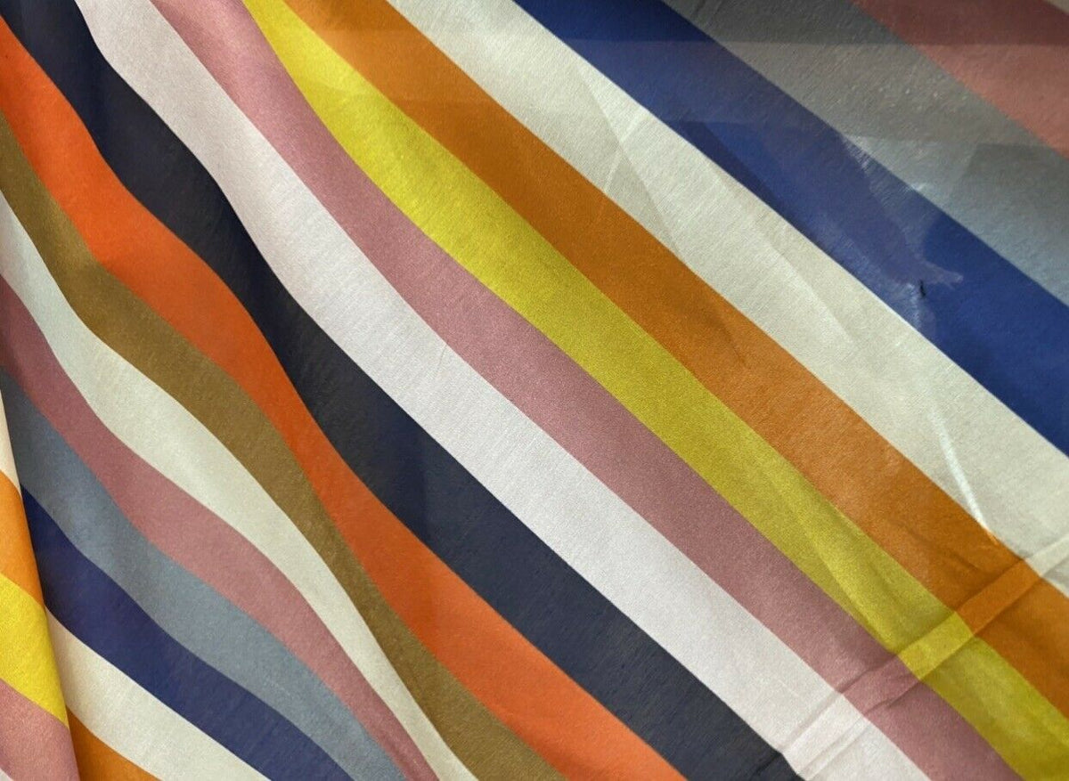 NEW! Designer Silk Cotton Gauze Woven Fabric -Stripes - Fancy Styles Fabric Pierre Frey Lee Jofa Brunschwig & Fils