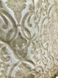 SWATCH Double Sided Burnout Chenille Velvet Fabric- Taupe Upholstery Damask - Fancy Styles Fabric Pierre Frey Lee Jofa Brunschwig & Fils