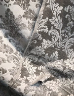 Designer Double Sided Brocade Jacquard Fabric- White And Silver  - Upholstery - Fancy Styles Fabric Pierre Frey Lee Jofa