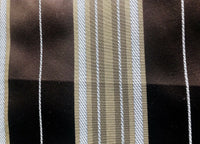 Sir Donatello Designer Brocade Satin Fabric- Brown, Pale Blue Gold Stripes Neoclassical G2 - Fancy Styles Fabric Pierre Frey Lee Jofa Brunschwig & Fils