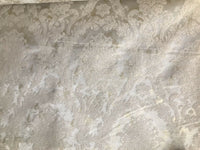 Lord Augustin Designer Velvet Chenille Burnout Damask Upholstery Fabric - Cream & Gold - Fancy Styles Fabric Pierre Frey Lee Jofa Brunschwig & Fils