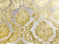NEW Duke Raphael Designer Velvet Chenille Burnout Damask Upholstery Fabric - Yellow - Fancy Styles Fabric Pierre Frey Lee Jofa Brunschwig & Fils