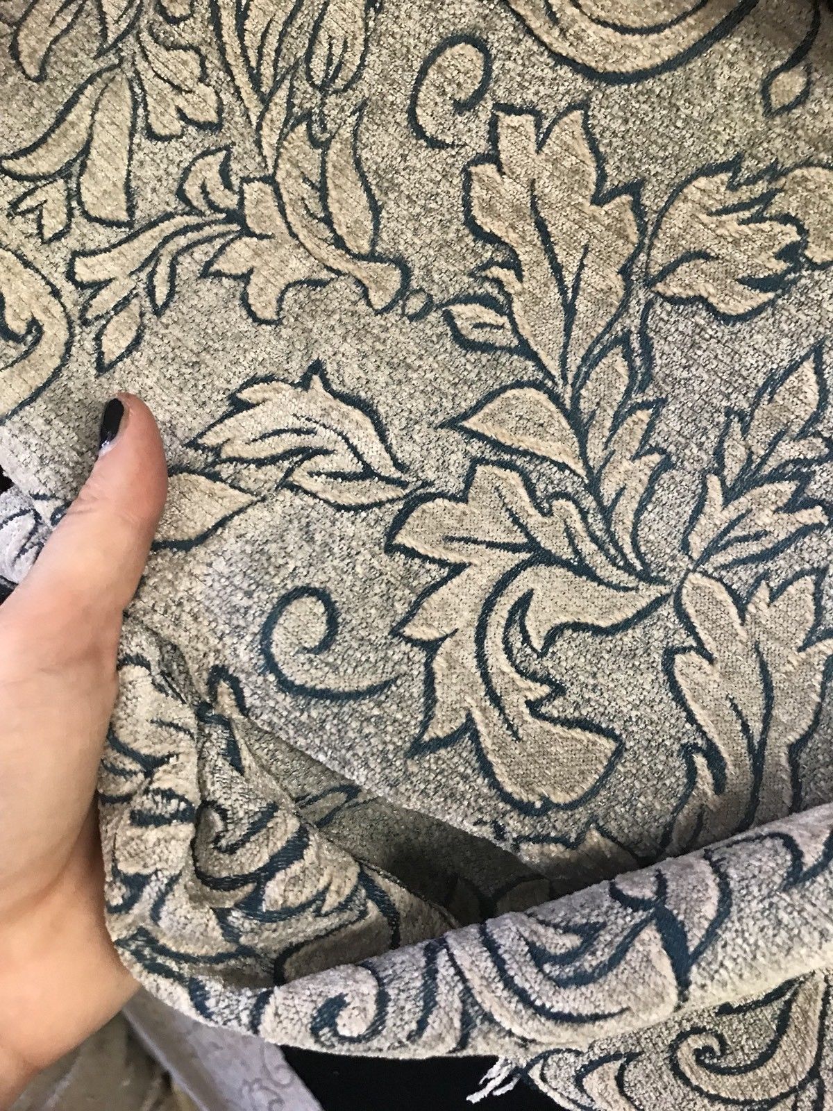 SALE! Designer Velvet Chenille Burnout Fabric - Antique Dusty Teal - Fancy Styles Fabric Pierre Frey Lee Jofa Brunschwig & Fils
