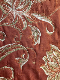 NEW! Designer Quilted Brocade Floral Upholstery Fabric- Rust Brick Red - Fancy Styles Fabric Pierre Frey Lee Jofa Brunschwig & Fils