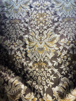 NEW Sir Ian 100% Silk Taffeta Dupioni Floral Brocade Damask Fabric -Brown - Fancy Styles Fabric Pierre Frey Lee Jofa Brunschwig & Fils