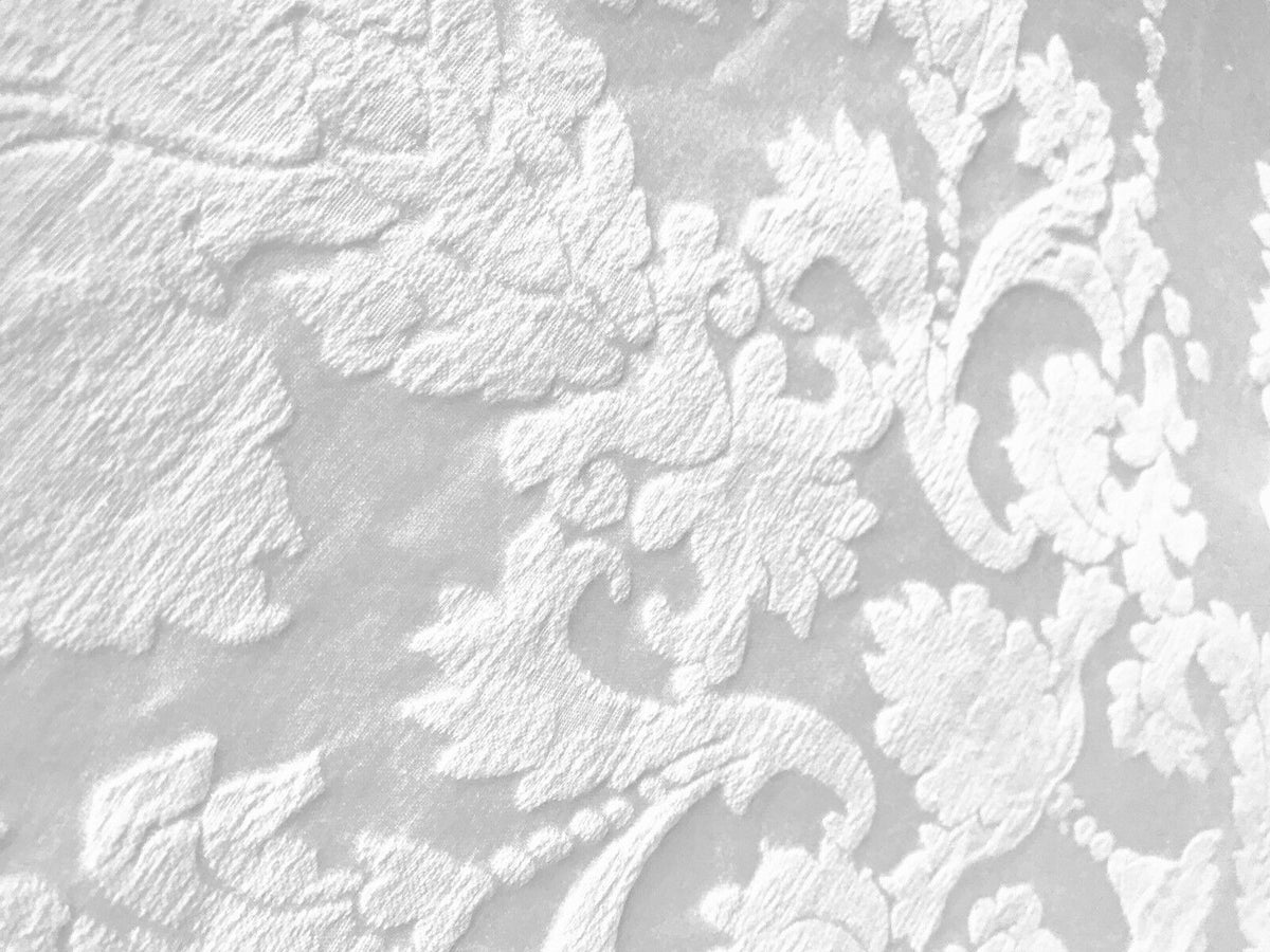 SWATCH Brocade Satin Fabric- Bleached White- Drapery Upholstery Damask - Fancy Styles Fabric Pierre Frey Lee Jofa Brunschwig & Fils