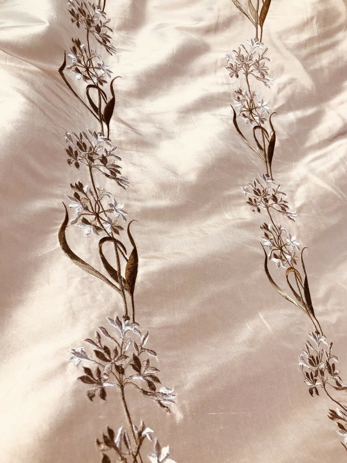 Princess Cyrena Designer 100% Silk Dupioni Embroidered Fabric - Pink - Fancy Styles Fabric Pierre Frey Lee Jofa Brunschwig & Fils