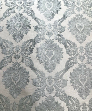 NEW Duke Raphael Designer Velvet Chenille Burnout Damask Upholstery Fabric - Grey - Fancy Styles Fabric Pierre Frey Lee Jofa Brunschwig & Fils