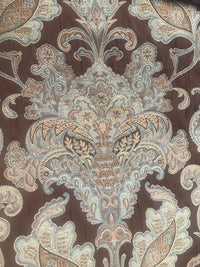 NEW Sir Christian Designer Burnout Damask Brocade Fabric - Brown And Light Blue - Fancy Styles Fabric Pierre Frey Lee Jofa Brunschwig & Fils