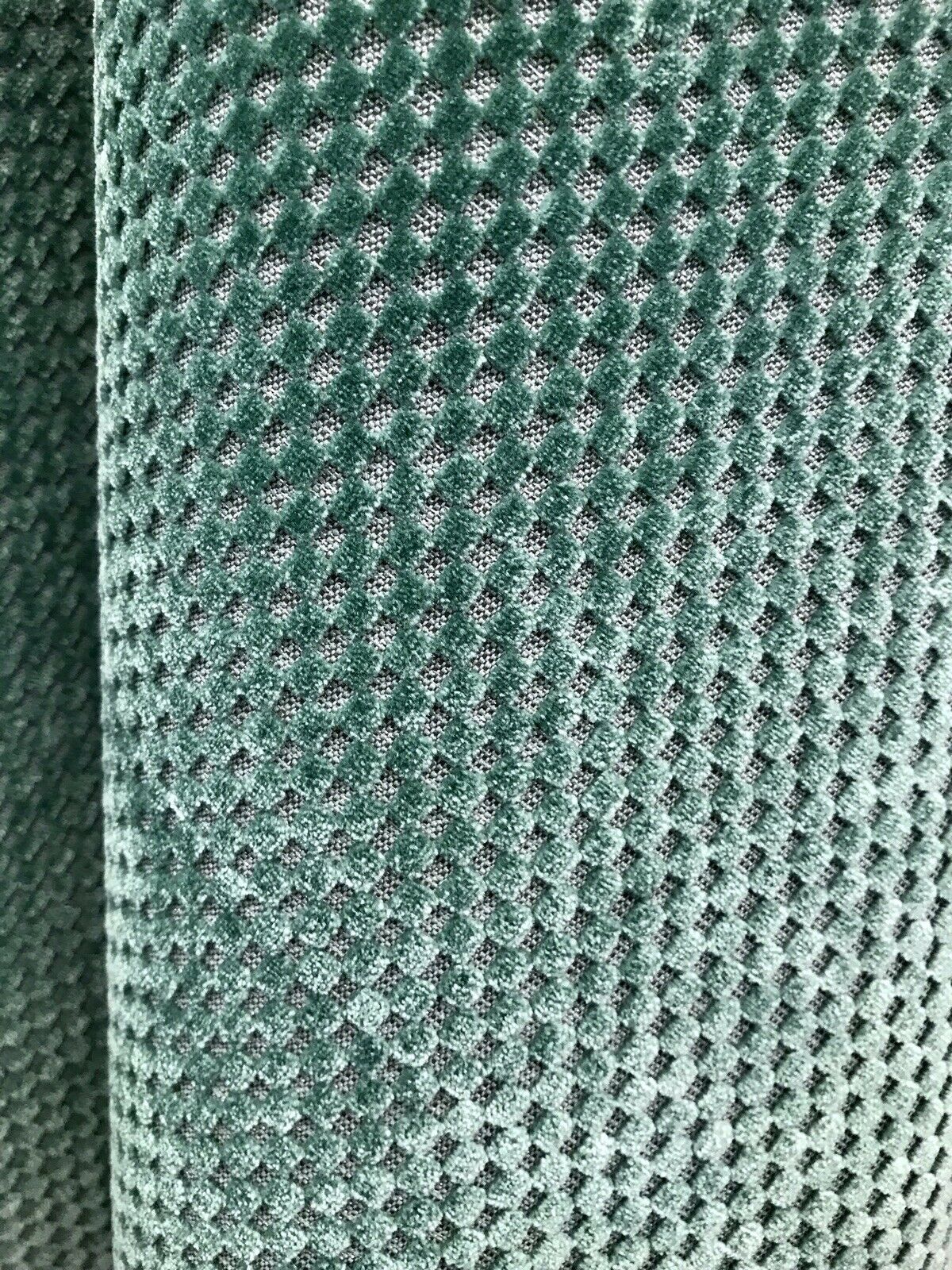NEW Designer Velvet Checkered Upholstery Fabric - Spearmint Green- By the yard - Fancy Styles Fabric Pierre Frey Lee Jofa Brunschwig & Fils