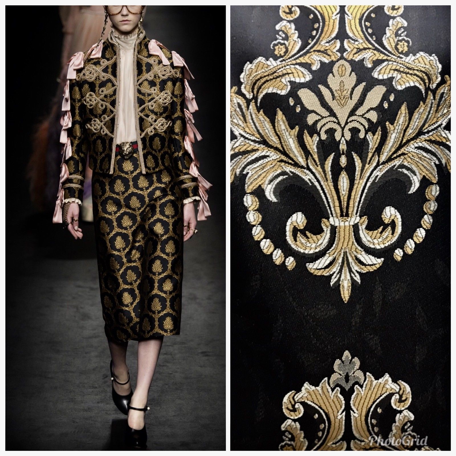 slim fit dress slacks Maqbal Dirac Full Set – Black with Golden Leaf – Dirac fashion main image 0