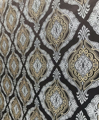 Duke Joseph Designer Brocade Satin Fabric Brown, Pale Blue, Gold - Damask G3 - Fancy Styles Fabric Pierre Frey Lee Jofa Brunschwig & Fils