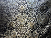 NEW Sir Ian 100% Silk Taffeta Dupioni Floral Brocade Damask Fabric -Brown - Fancy Styles Fabric Pierre Frey Lee Jofa Brunschwig & Fils