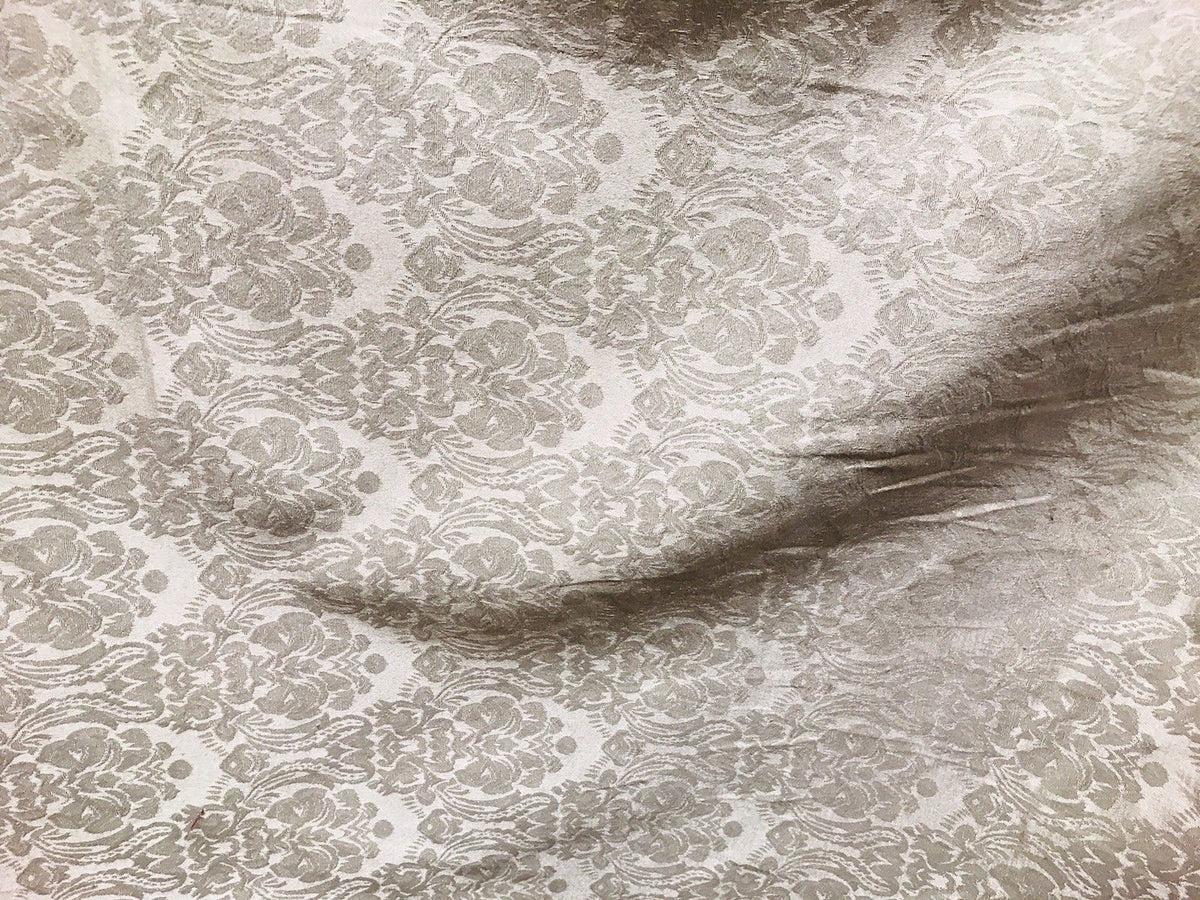 NEW SALE Designer Brocade Satin Damask Fabric- Antique Rose Gold- By The yard - Fancy Styles Fabric Boutique