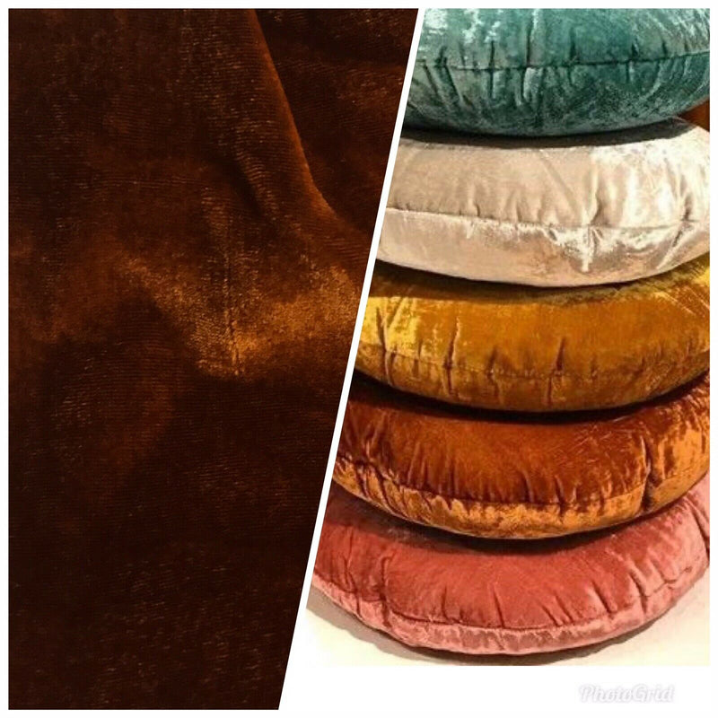 NEW Designer Silk Rayon Velvet Fabric- Rust Brown- BTY 54” Wide - Fancy Styles Fabric Pierre Frey Lee Jofa Brunschwig & Fils