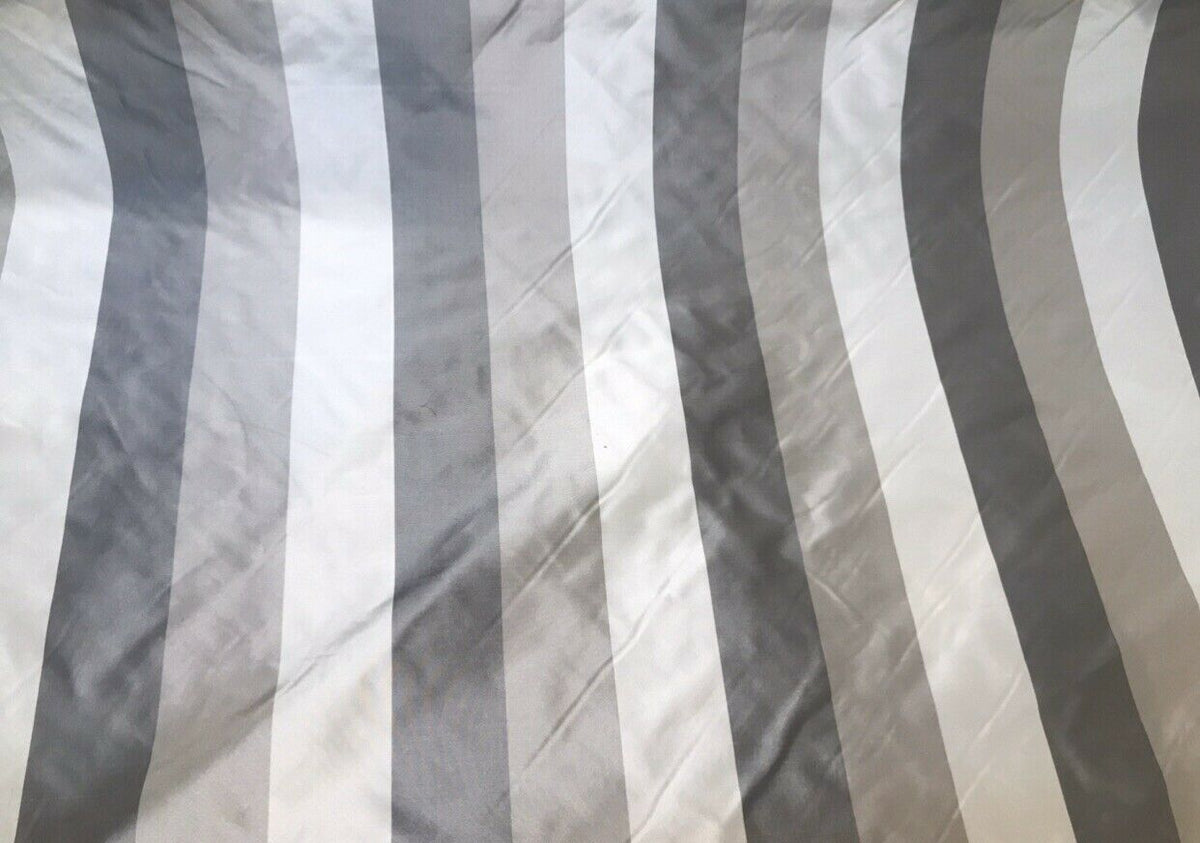 NEW! Lady Aubrey 100% Silk Taffeta Striped Stripes Drapery Fabric -Grey - Fancy Styles Fabric Pierre Frey Lee Jofa Brunschwig & Fils