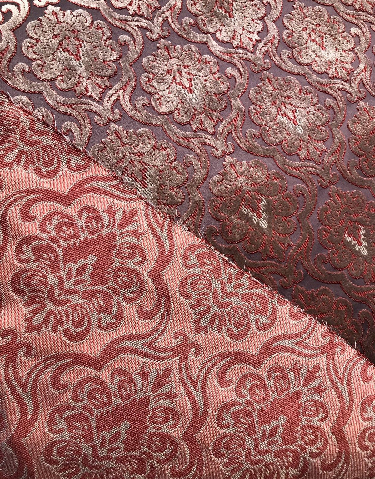NEW Novelty Made In Italy Burnout Chenille Velvet Fabric Silver-Pink Upholstery - Fancy Styles Fabric Boutique