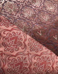 NEW Novelty Made In Italy Burnout Chenille Velvet Fabric Silver-Pink Upholstery - Fancy Styles Fabric Boutique