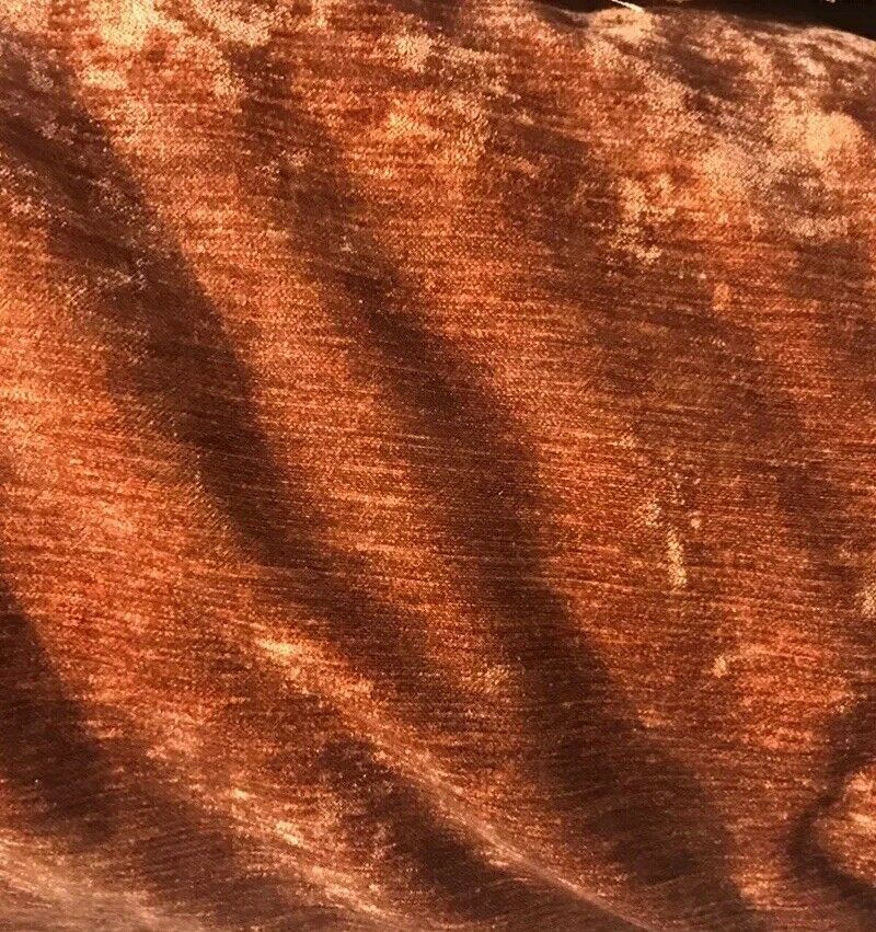 NEW! Designer Upholstery Velvet Chenille Fabric - Rust Burnt Orange Brown - BTY - Fancy Styles Fabric Pierre Frey Lee Jofa Brunschwig & Fils