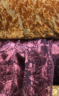 Designer Rayon Burnout Velvet Fabric - Antique Wine- By The Yard - Fancy Styles Fabric Pierre Frey Lee Jofa Brunschwig & Fils