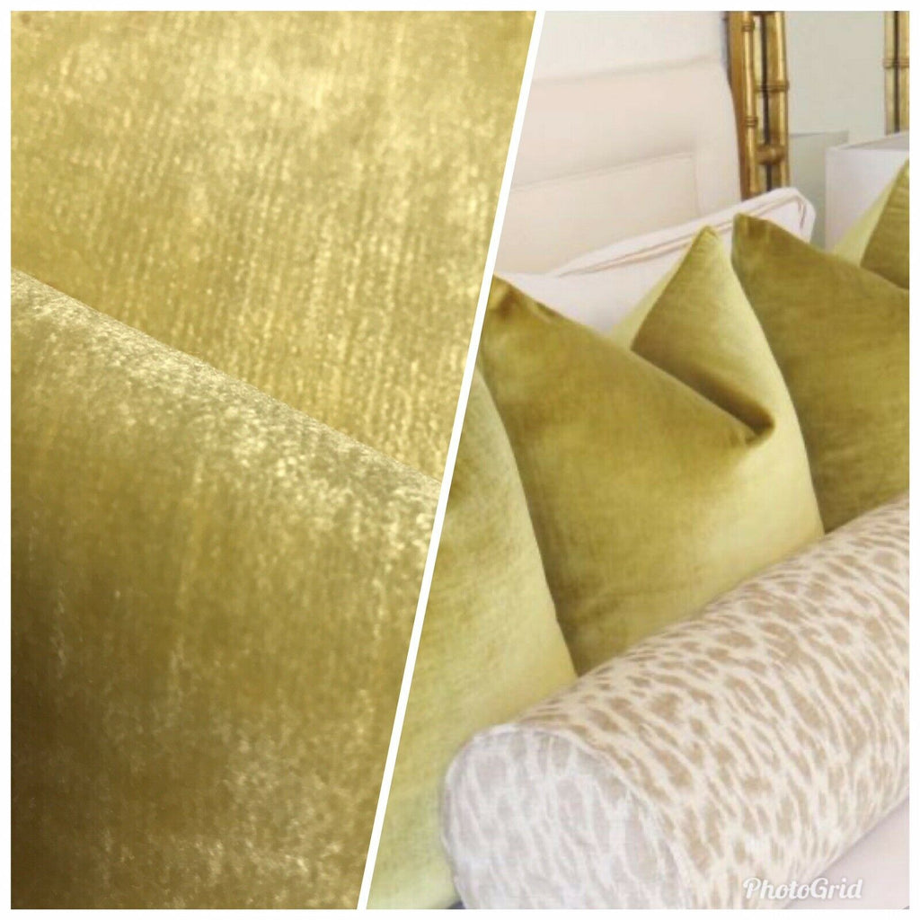 NEW Designer Velvet Upholstery Fabric - Antique Dusty Yellow- By The Yard - Fancy Styles Fabric Pierre Frey Lee Jofa Brunschwig & Fils