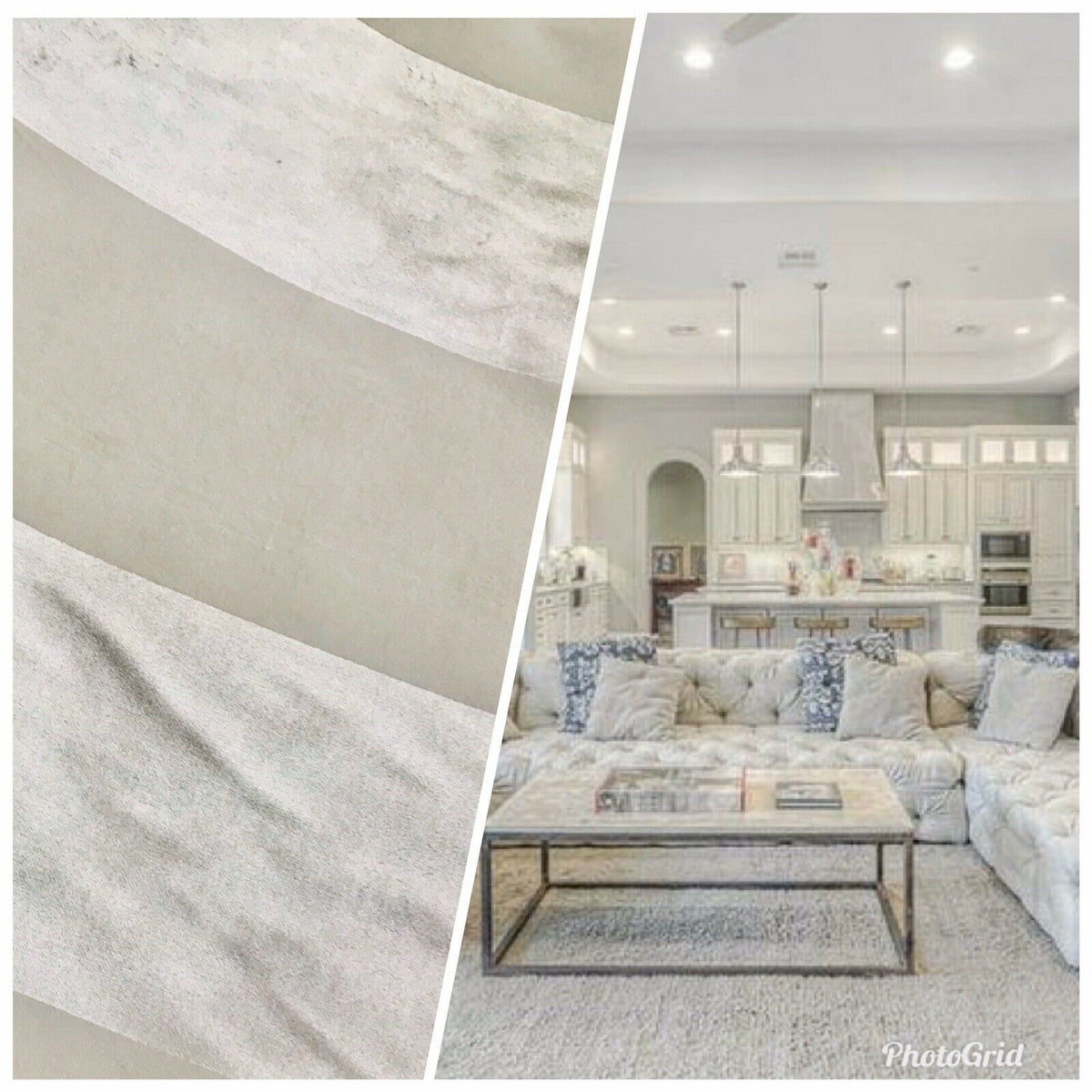 NEW Lady Gabriella Designer Velvet Striped Drapery & Upholstery Fabric - Ivory BTY - Fancy Styles Fabric Pierre Frey Lee Jofa Brunschwig & Fils