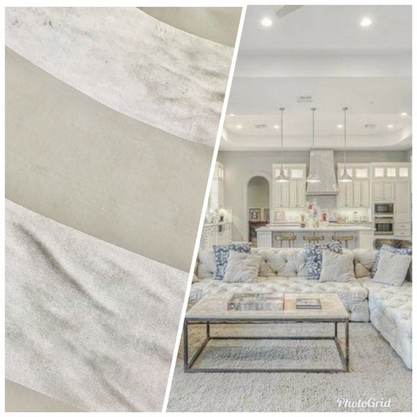 NEW Lady Gabriella Designer Velvet Striped Drapery & Upholstery Fabric - Ivory BTY - Fancy Styles Fabric Pierre Frey Lee Jofa Brunschwig & Fils