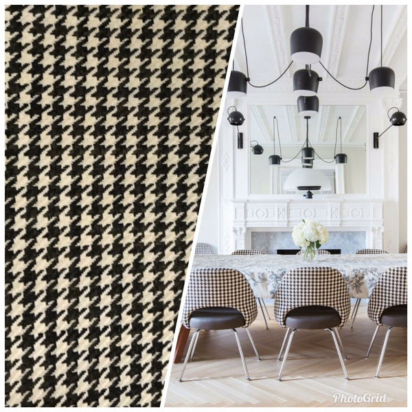 Designer Upholstery Gingham Houndstooth Tweed Fabric- 56” Wide -BTY - Fancy Styles Fabric Pierre Frey Lee Jofa Brunschwig & Fils