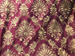 NEW Novelty 100% Silk Taffeta Embroidered Fabric Made In India- Red & Gold BTY - Fancy Styles Fabric Pierre Frey Lee Jofa Brunschwig & Fils