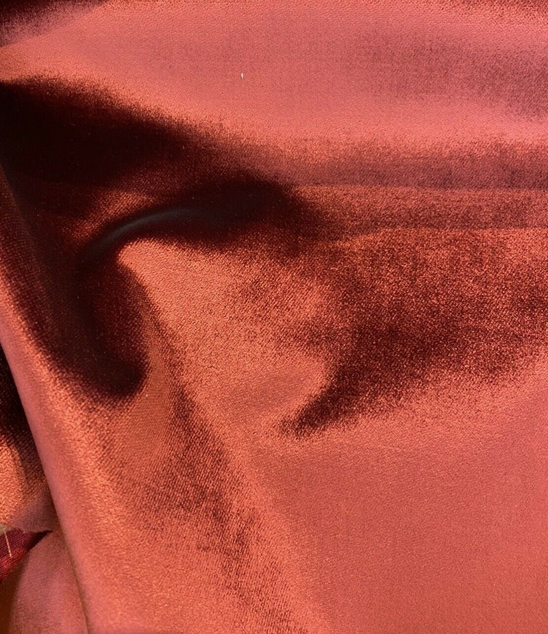 NEW King Vladimir Made In Belgium Upholstery Velvet Fabric- Rust Red ...