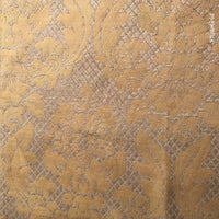 SWATCH Quilted Burnout Chenille Velvet Fabric- Taupe And Gold- Upholstery - Fancy Styles Fabric Pierre Frey Lee Jofa Brunschwig & Fils
