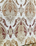 NEW! Brocade Damask French Upholstery Fabric Red Orange & Yellow/Ivory LLPBR0003 - Fancy Styles Fabric Pierre Frey Lee Jofa Brunschwig & Fils