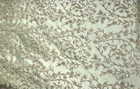 Queen Daphne Designer 100% Silk Taffeta Dupioni Embroidery Floral Fabric - Mint Green GFSUG0001 - Fancy Styles Fabric Pierre Frey Lee Jofa Brunschwig & Fils