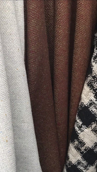 Designer Wool Blend Woven Coat Tweed Fabric - Brick & Green Melange- By The Yard - Fancy Styles Fabric Pierre Frey Lee Jofa Brunschwig & Fils