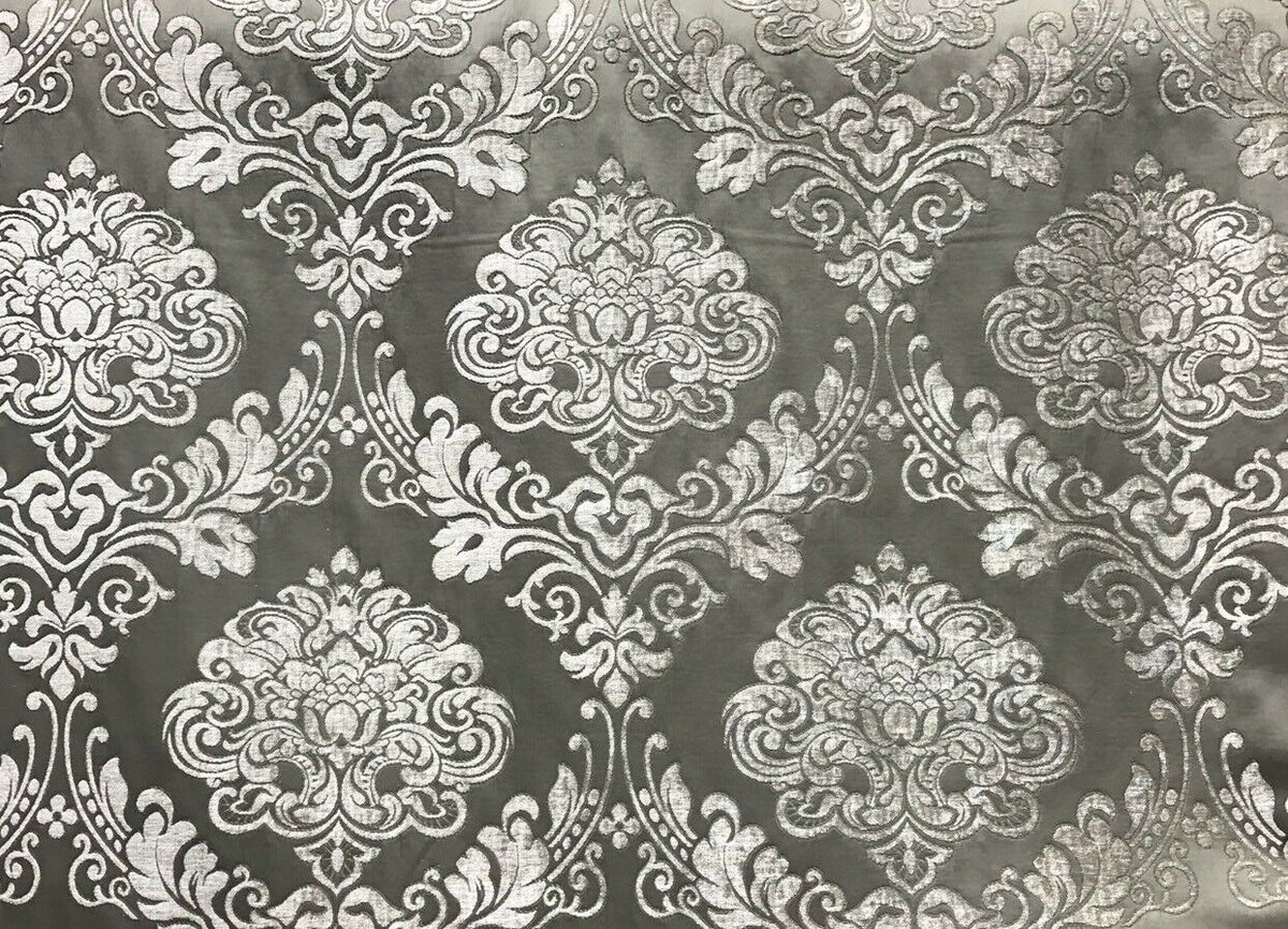 SWATCH Designer Satin Burnout Chenille Velvet Fabric - Gray Upholstery Damask - Fancy Styles Fabric Pierre Frey Lee Jofa Brunschwig & Fils