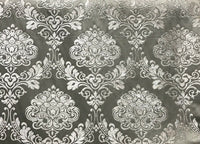 SWATCH Designer Satin Burnout Chenille Velvet Fabric - Gray Upholstery Damask - Fancy Styles Fabric Pierre Frey Lee Jofa Brunschwig & Fils