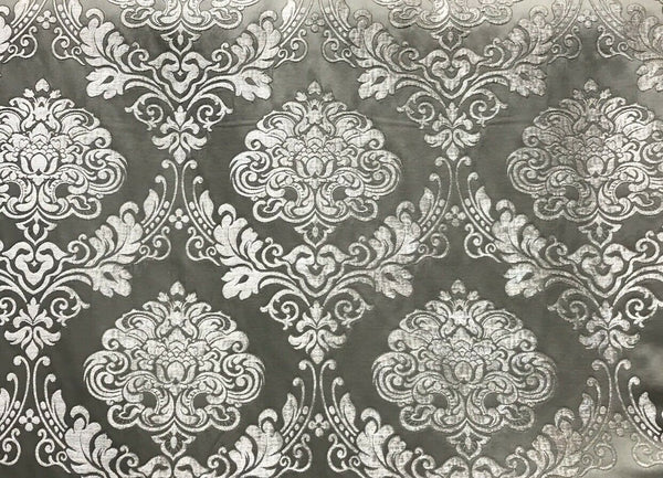 SWATCH Designer Satin Burnout Chenille Velvet Fabric - Gray Upholstery Damask - Fancy Styles Fabric Pierre Frey Lee Jofa Brunschwig & Fils