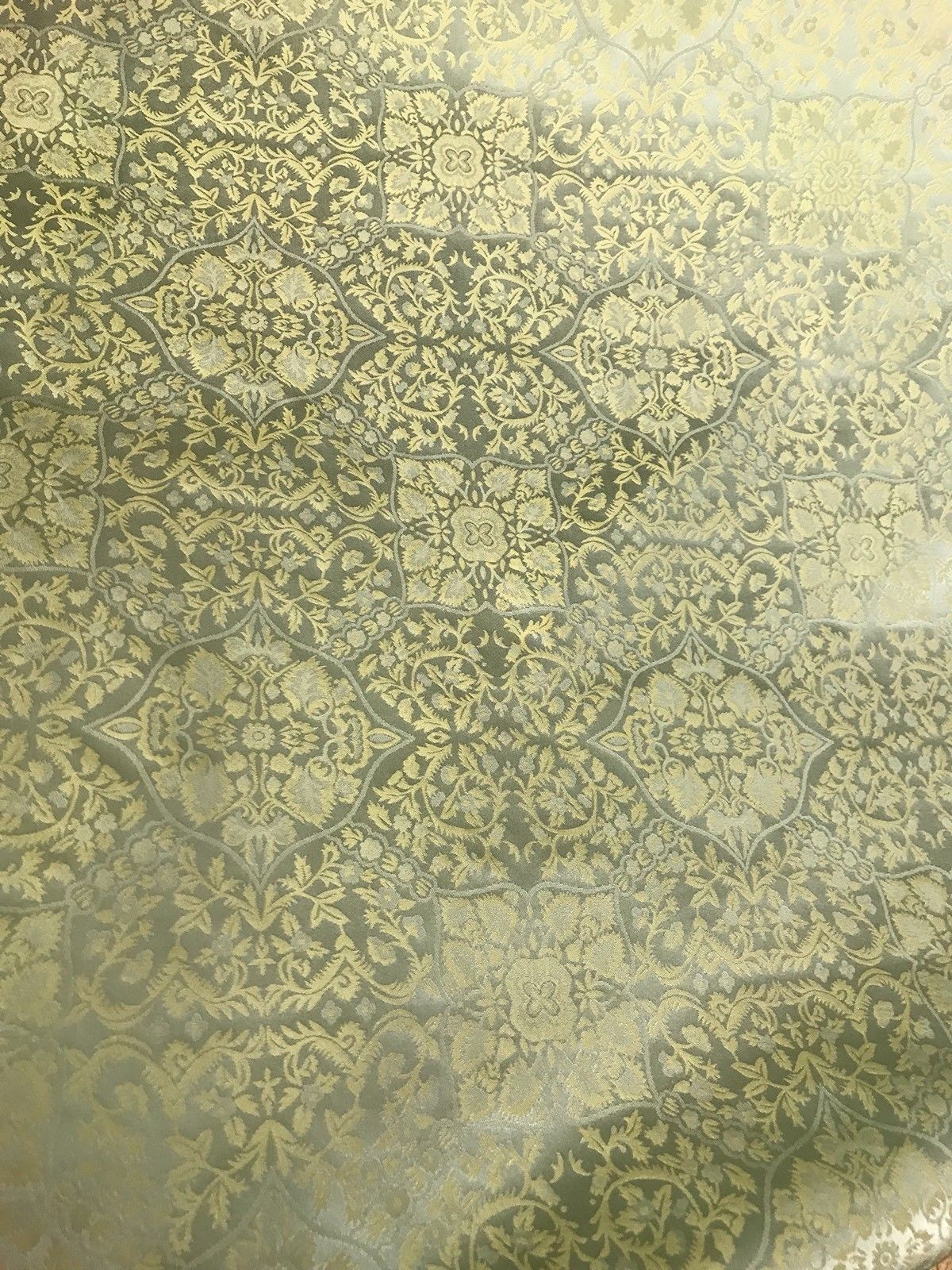 NEW! SALE! 100% Silk Taffeta Interior Design Fabric Damask Brocade French Yellow - Fancy Styles Fabric Boutique